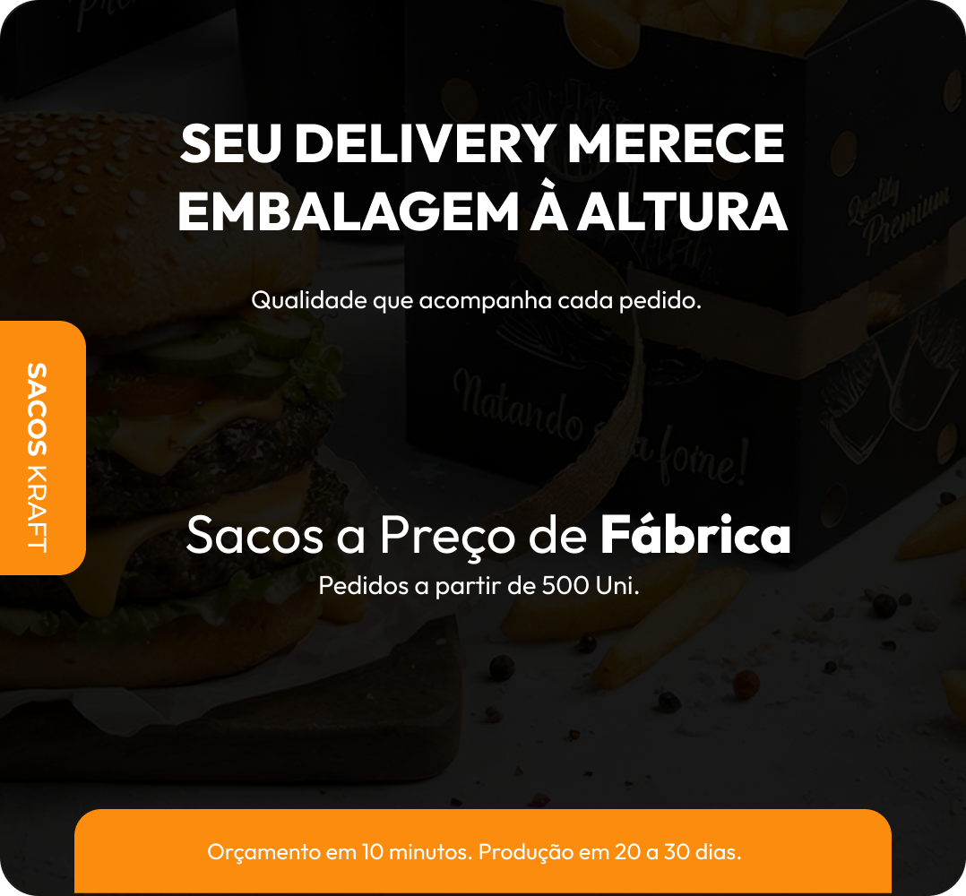 Sacos kraft personalizados para delivery